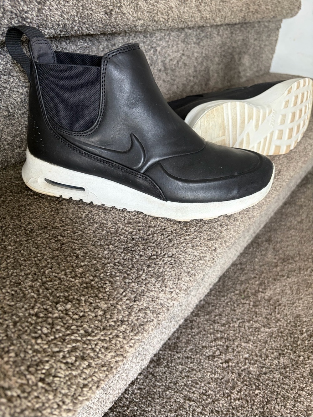 Women's Black Slip-On Sneaker with White Sole